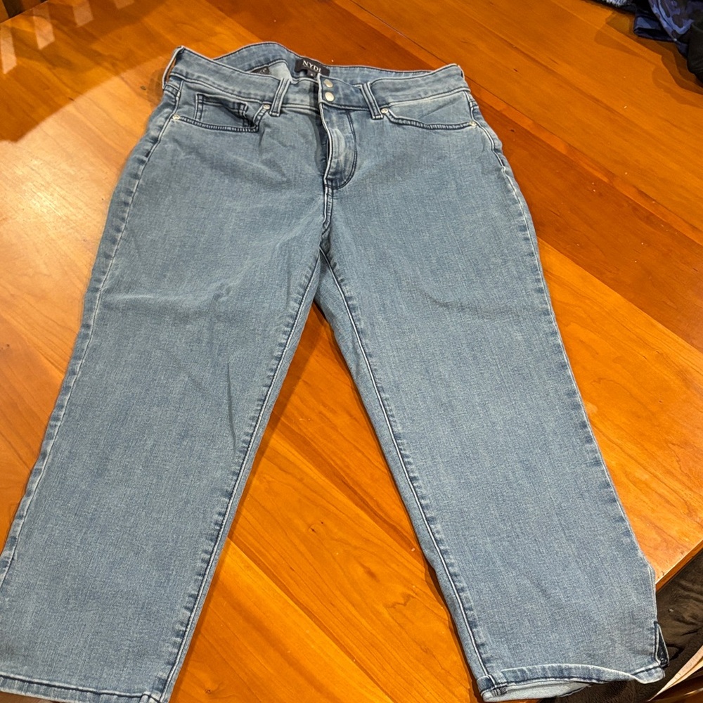 NYDJ Straight Leg Jeans in Light Blue Wash